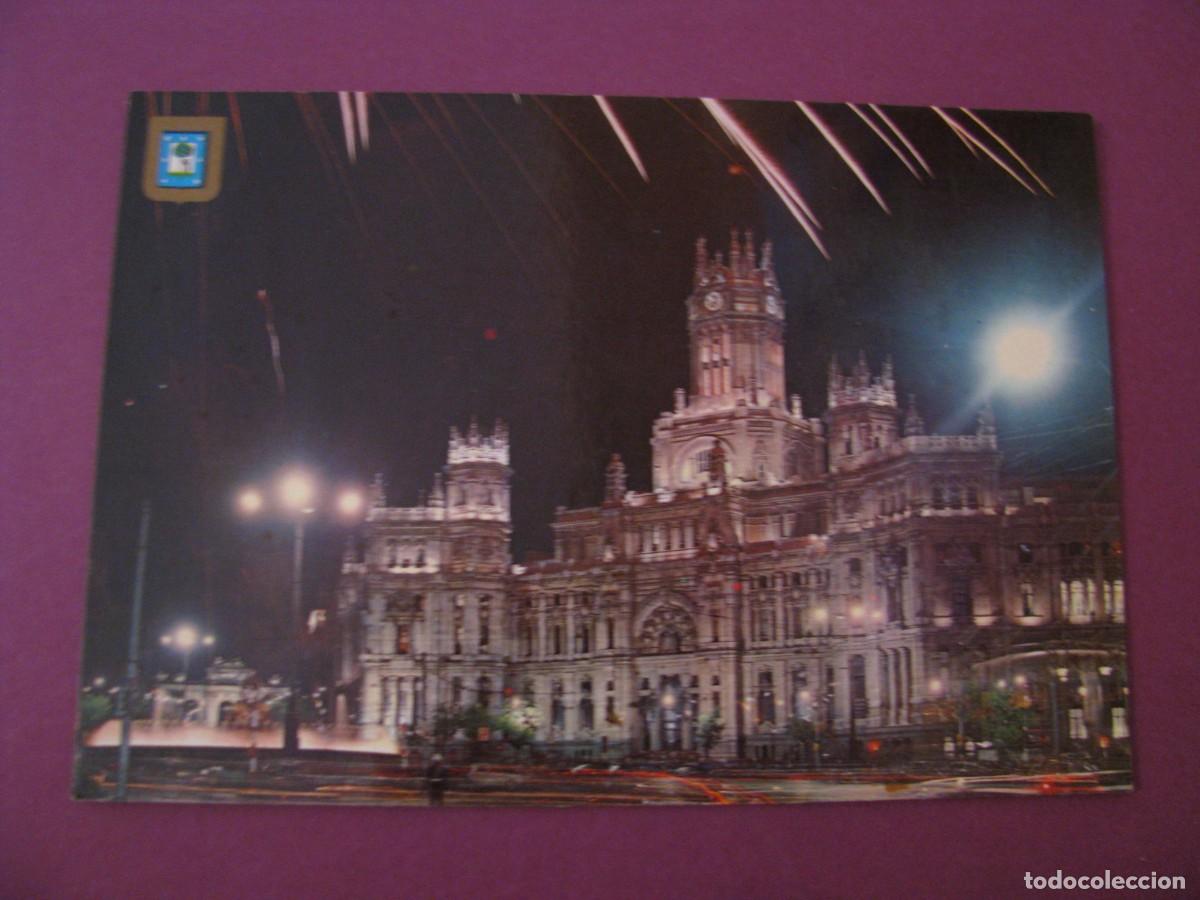 Postales: POSTAL DE MADRID. PALACIO DE COMUNICACIONES. VISTA NOCTURNA. DOMINGUEZ 106. CIRCULADA 1987