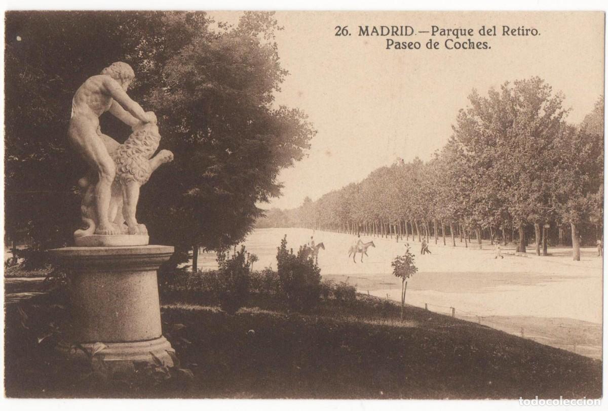 Postales: Principios del siglo XX- Madrid-Parque del Retiro-Paseo de Coches-sin circular-