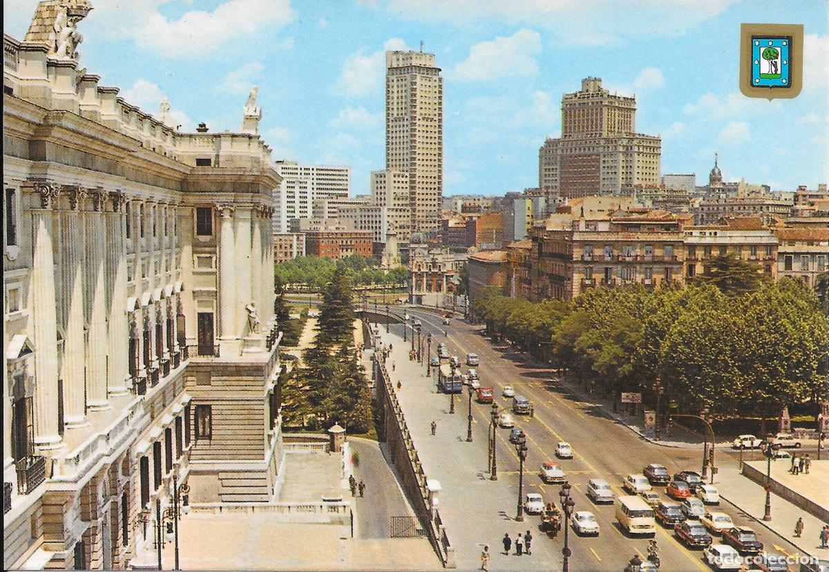 Postales: [POSTAL] Calle Bail&eacute;n y P&acirc;lacio Real. Madrid (circulada)