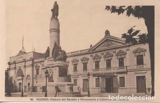Postales: MADRID SIN ESCRIBIR SENADO Y CANOVAS DEL CASTILLO