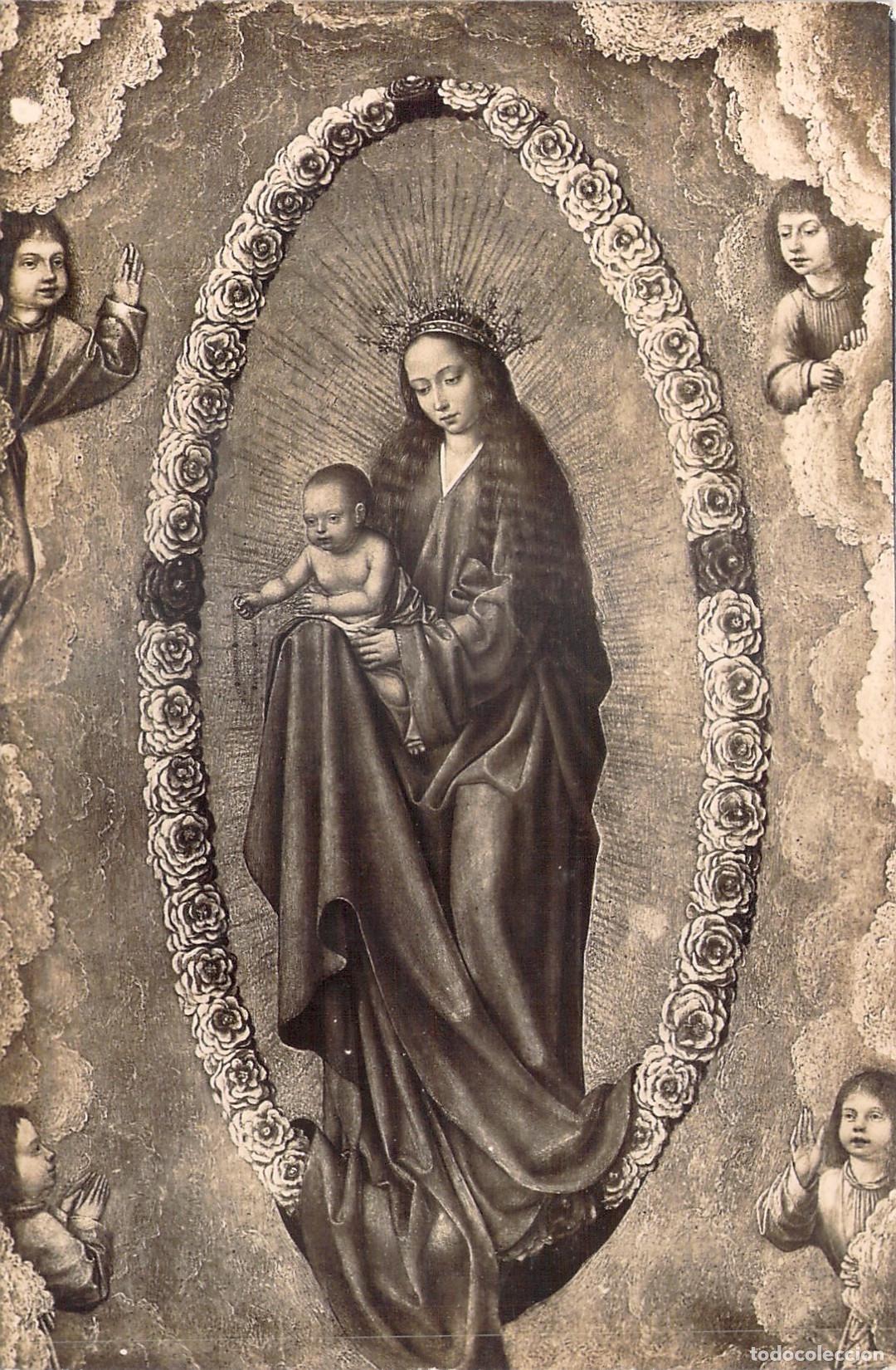 Postales: Postal de la Pintura Virgen del Rosario del Museo L&aacute;zaro en Madrid