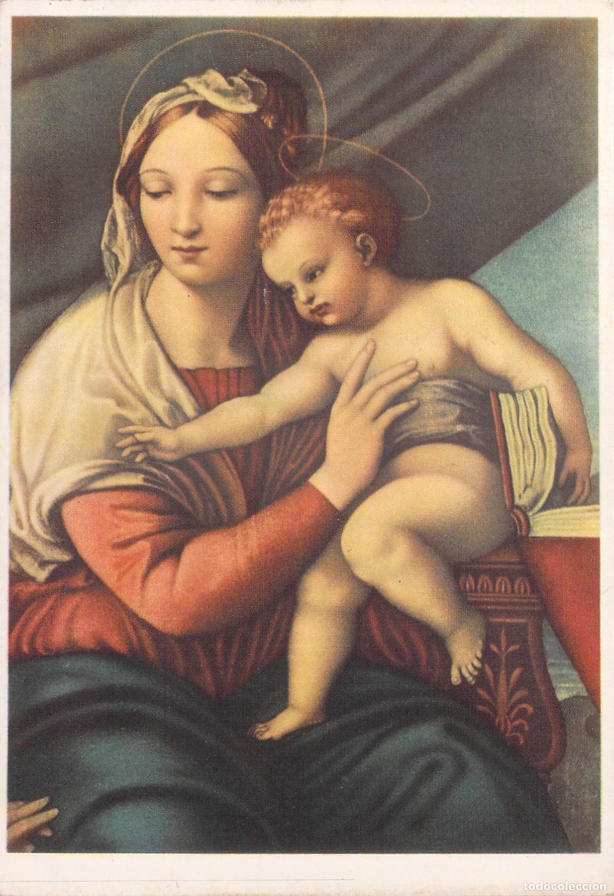 Postales: Postal de Arte La Virgen del Pez de Rafael Museo del Prado