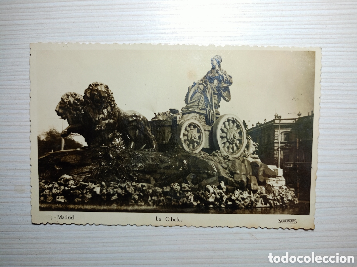 Postales: Postal de la Fuente de la Cibeles Madrid, Espa&ntilde;a a&ntilde;os 50 usada Soberanas