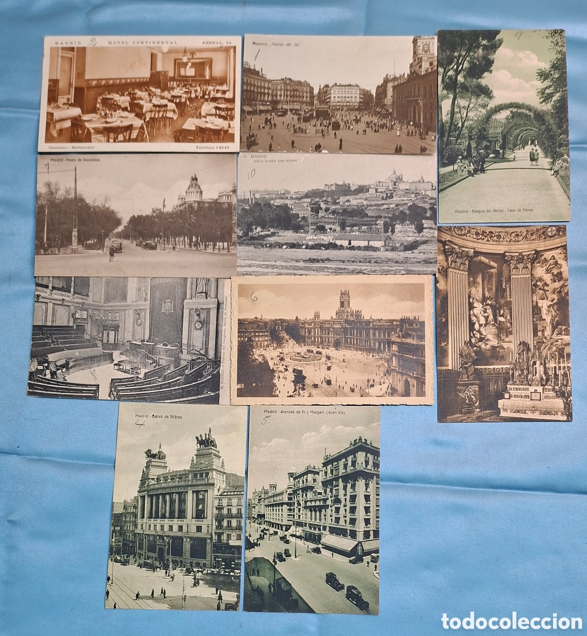 Postales: Lote de postales antiguas de Madrid (aprox. a&ntilde;os 1910&ndash;1930)