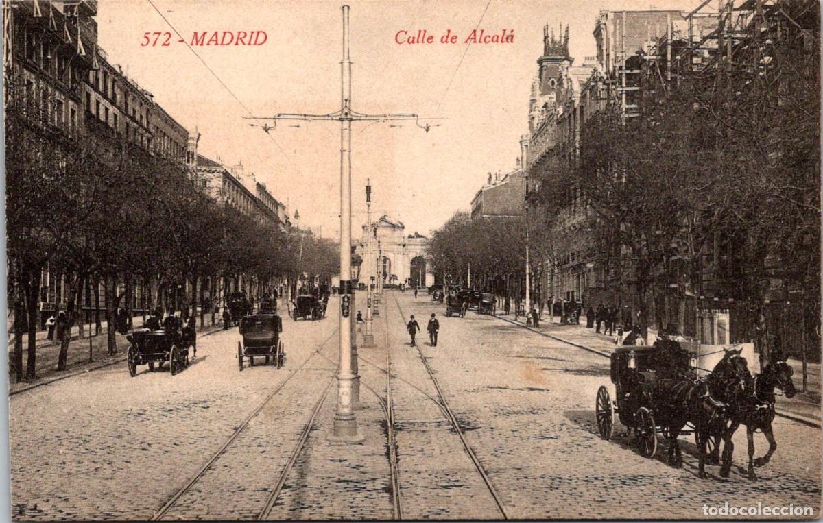 Postales: Madrid - Calle de Alcal&aacute; - Casta&ntilde;eira 572 - 137x87mm