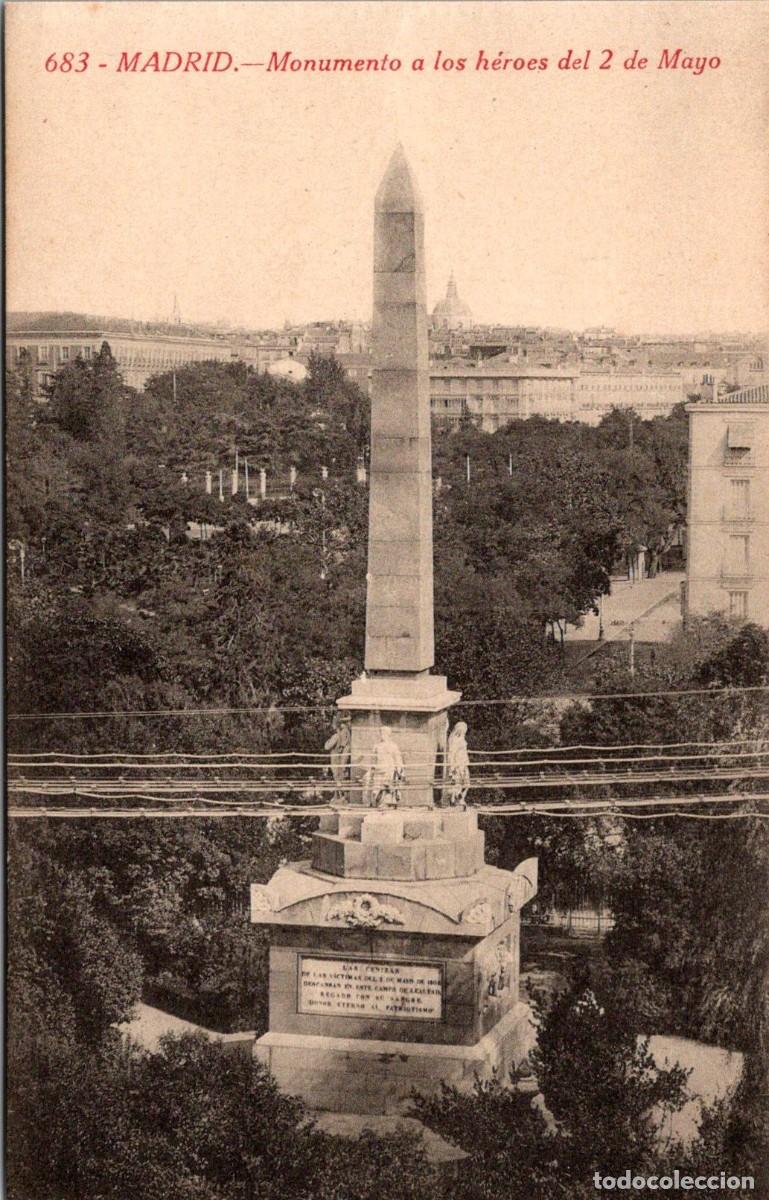 Postales: Madrid - Monumento a los h&eacute;roes del 2 de Mayo - Casta&ntilde;eira 683 - 138x87mm
