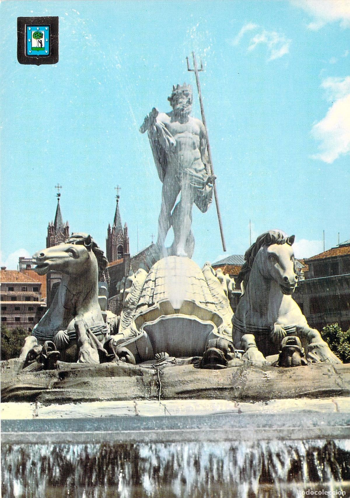 Postales: Postal de la Fuente de Neptuno en Madrid