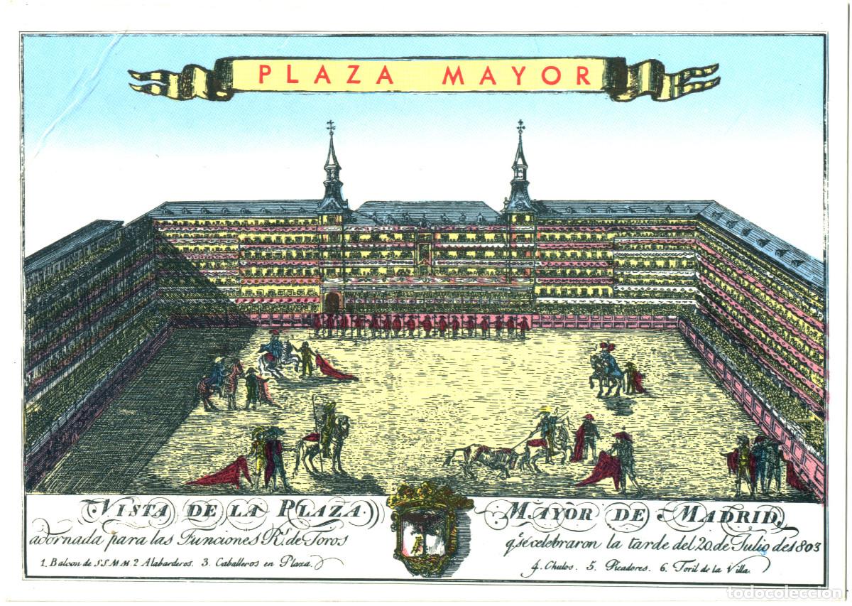 Postales: MADRID Plaza Mayor / Teatros Espa&ntilde;a
