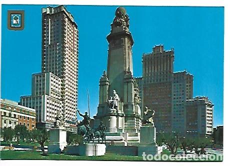 Postales: PLAZA DE ESPA&Ntilde;A. MONUMENTO A CERVANTES.- MADRID