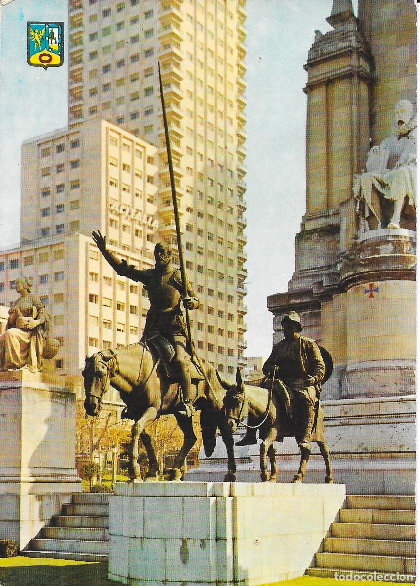 Postales: [POSTAL] Monumento a Cervantes. Madrid (circulada)