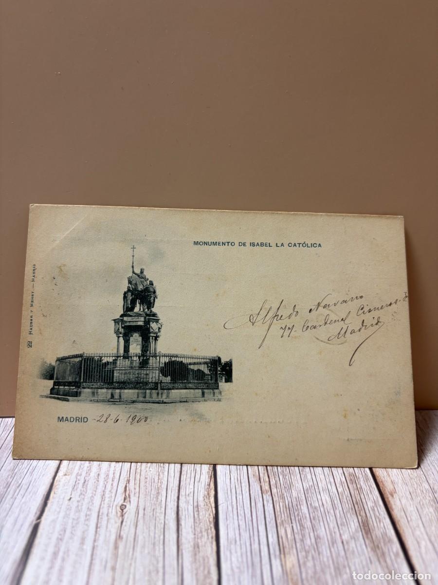 Postales: TARJETA POSTAL. MADRID. 22.- MONUMENTO DE ISABEL LA CAT&Oacute;LICA. HAUSER Y MENET