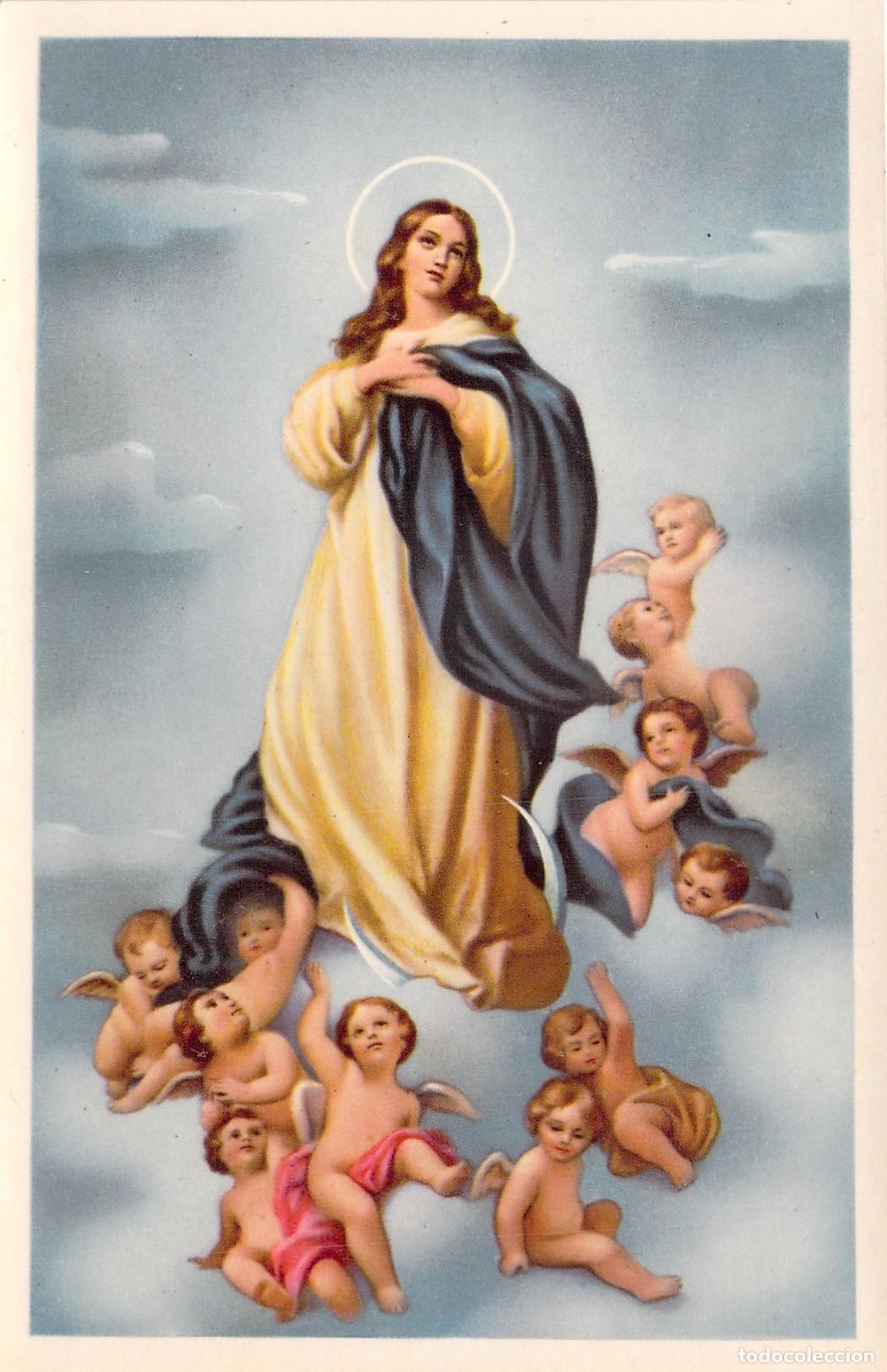 Postales: Postal Religiosa de la Inmaculada Concepci&oacute;n con Querubines