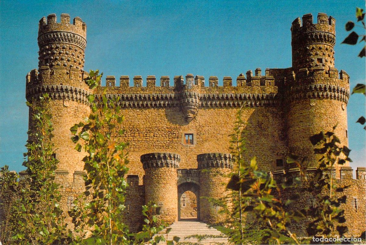 Postales: Postal Castillo de Manzanares el Real Madrid Puerta de la Barbacana