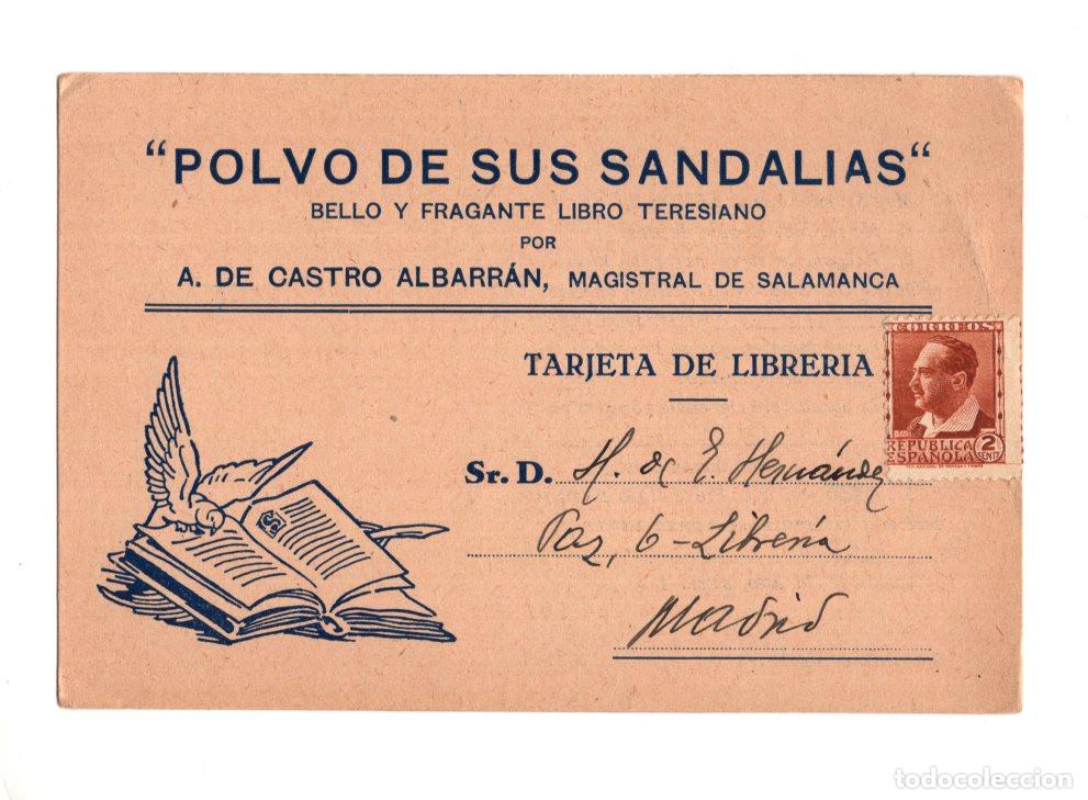 Postales: POLVO DE SUS SANDALIAS, BELLO Y FRAGANTE LIBRO TERESIANO. CALLE PAZ 6 LIBRER&Iacute;A EN MADRID.