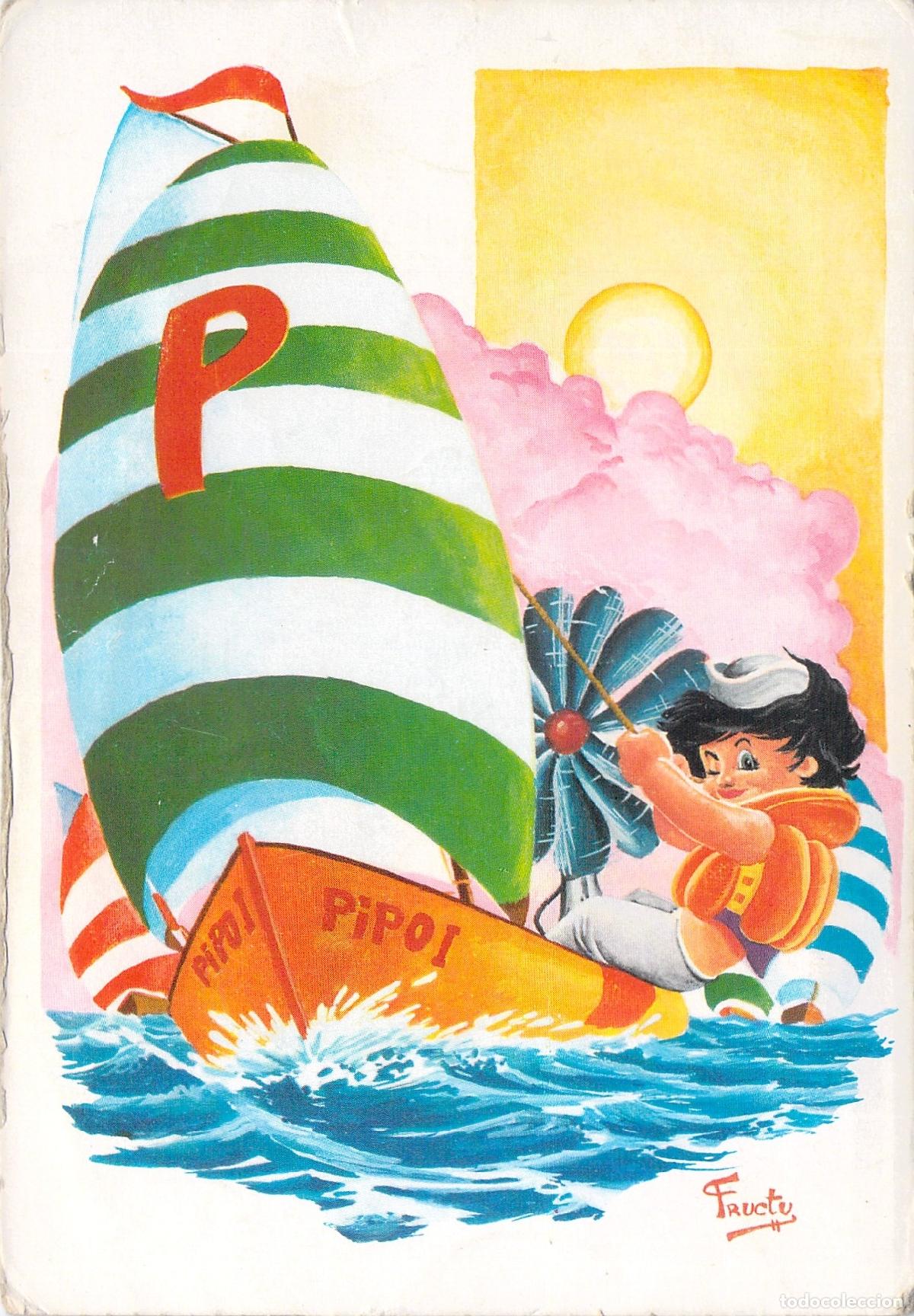 Postales: Postal Ilustraci&oacute;n Infantil Barco de Vela Pipo I por Fructu
