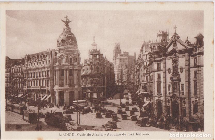Postales: MADRID, CALLE DE ALCALA Y AVDA. DE JOS&Eacute; ANTONIO - S/C