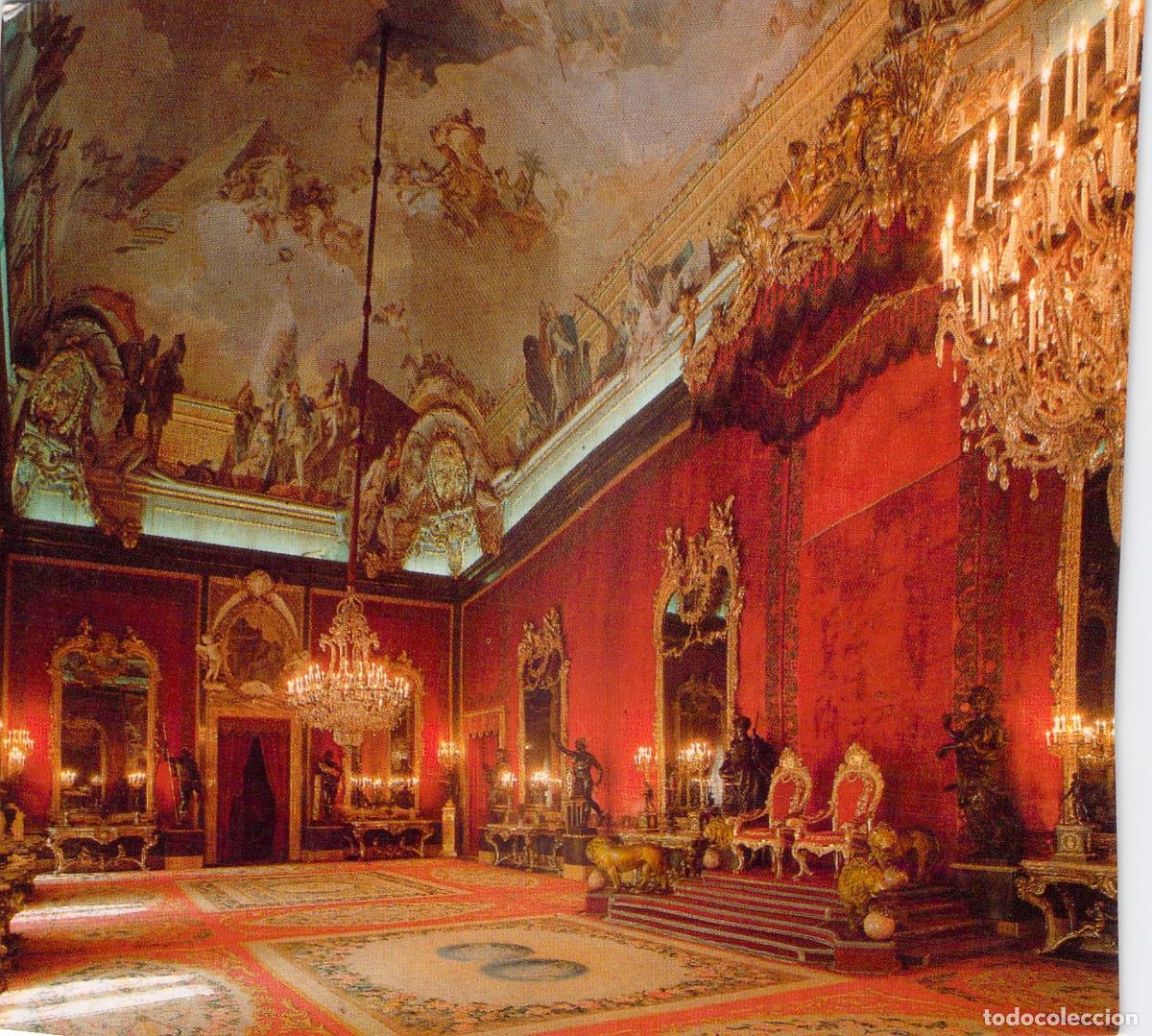 Postales: Postal del Sal&oacute;n del Trono en el Palacio Real de Madrid