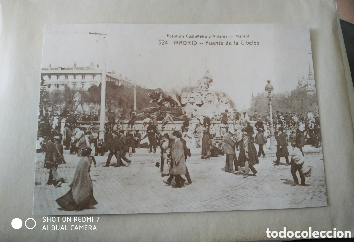 Postales: Postal r&eacute;plica del diario 16 colecci&oacute;n Recuerdos de Madrid, plaza de la Cibeles