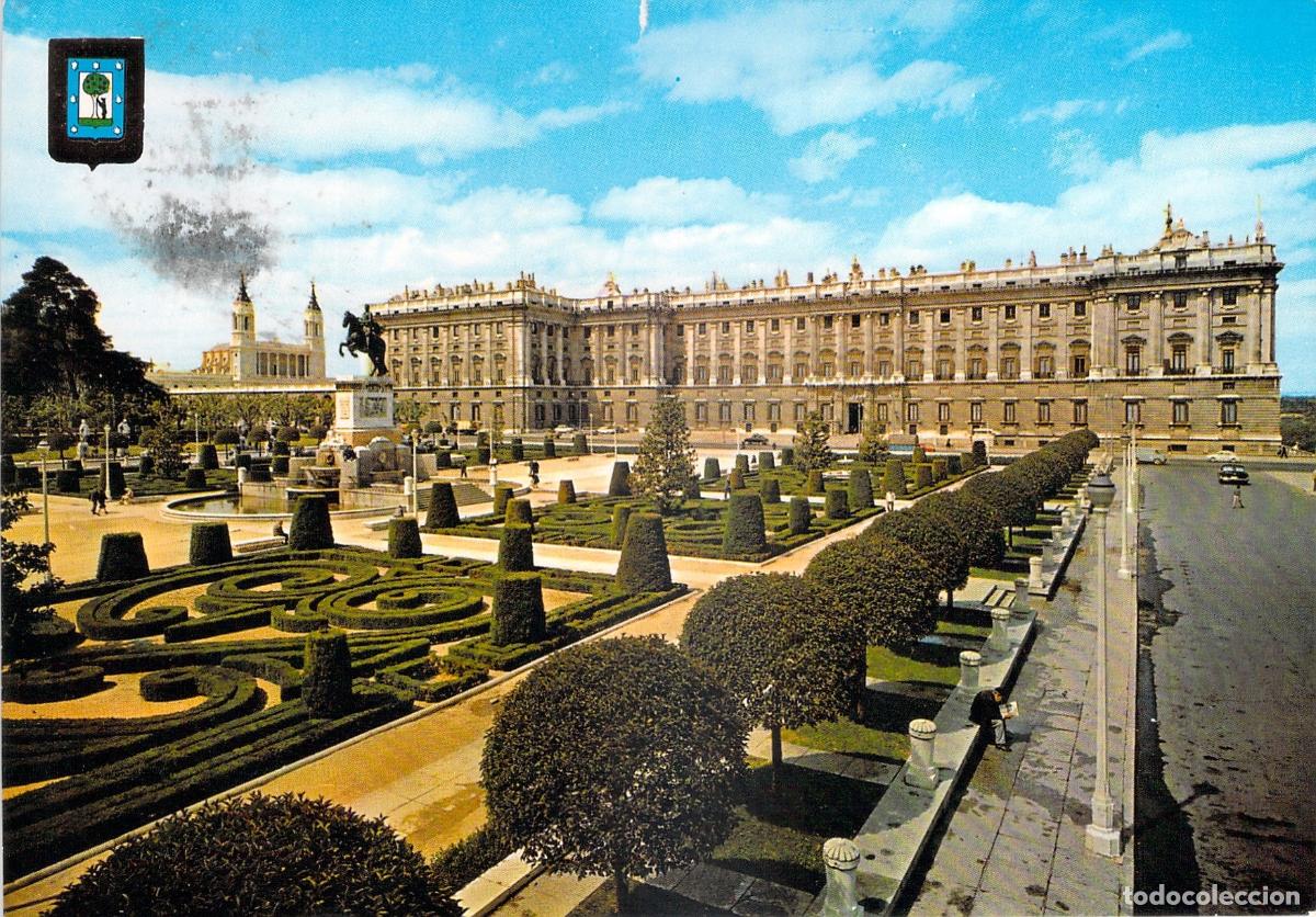 Postales: Postal de Madrid, Palacio Real y Jardines de la Plaza de Oriente