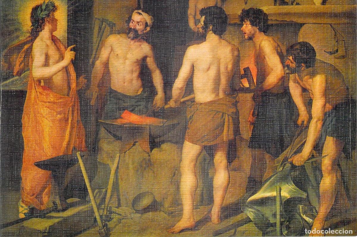 Postales: Postal Art&iacute;sima La Fragua de Vulcano Diego Vel&aacute;zquez Museo del Prado