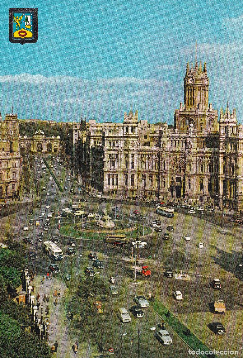 Postales: MADRID - 79. CALLE DE ALCAL&Aacute;, LA CIBELES Y PALACIO DE COMUNICACIONES