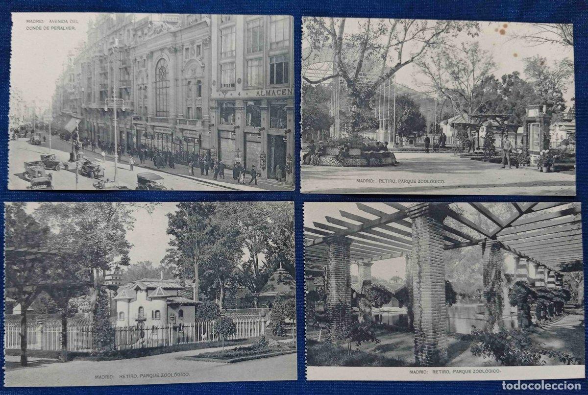 Postales: 4 POSTALES DE MADRID. PARQUE ZOOL&Oacute;GICO, AVENIDA PE&Ntilde;ALVER. HAUSER Y MENET