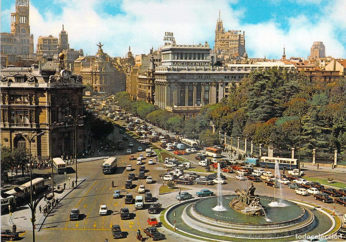 Postales: Postal de Madrid, Plaza de la Cibeles y Calle de Alcal&aacute;