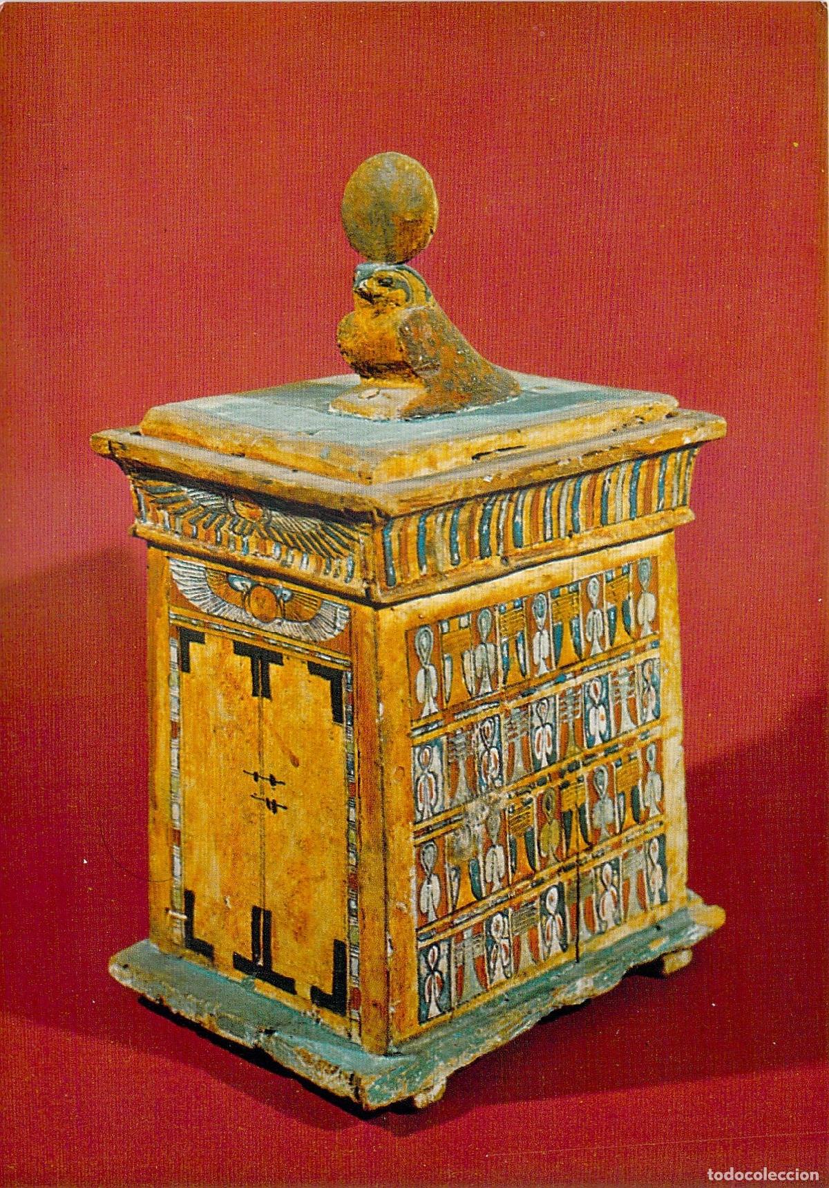 Postales: Postal Museo Arqueol&oacute;gico Nacional Madrid Caja Funeraria Egipcia