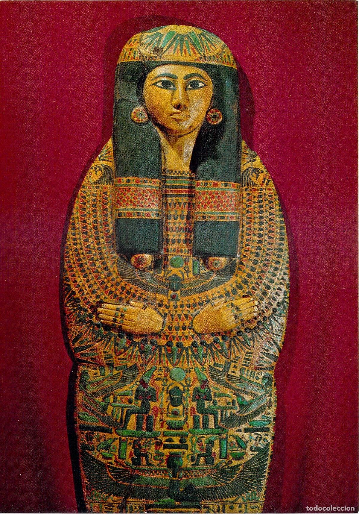 Postales: Postal Museo Arqueol&oacute;gico Madrid - Sarc&oacute;fago Cantora de Am&oacute;n