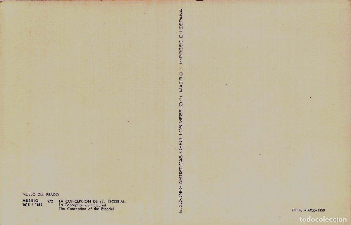 Postales: Postal de la Concepci&oacute;n de El Escorial de Murillo, Museo del Prado - Foto 2
