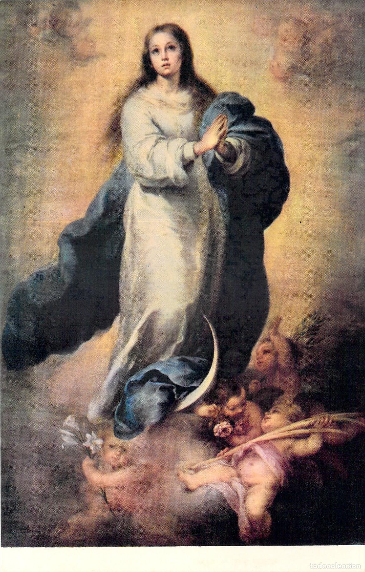 Postales: Postal de la Concepci&oacute;n de El Escorial de Murillo, Museo del Prado