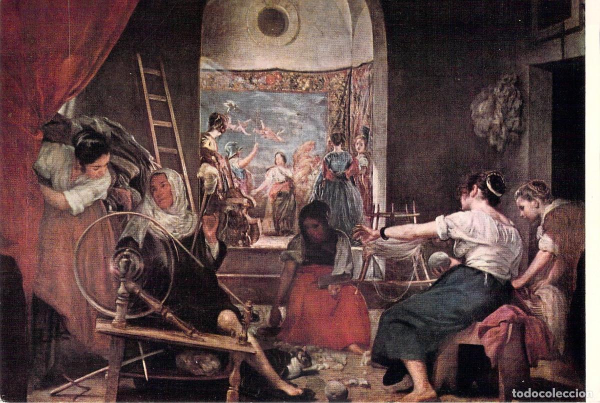 Postales: Postal de Las Hilanderas de Vel&aacute;zquez, Museo del Prado, Madrid