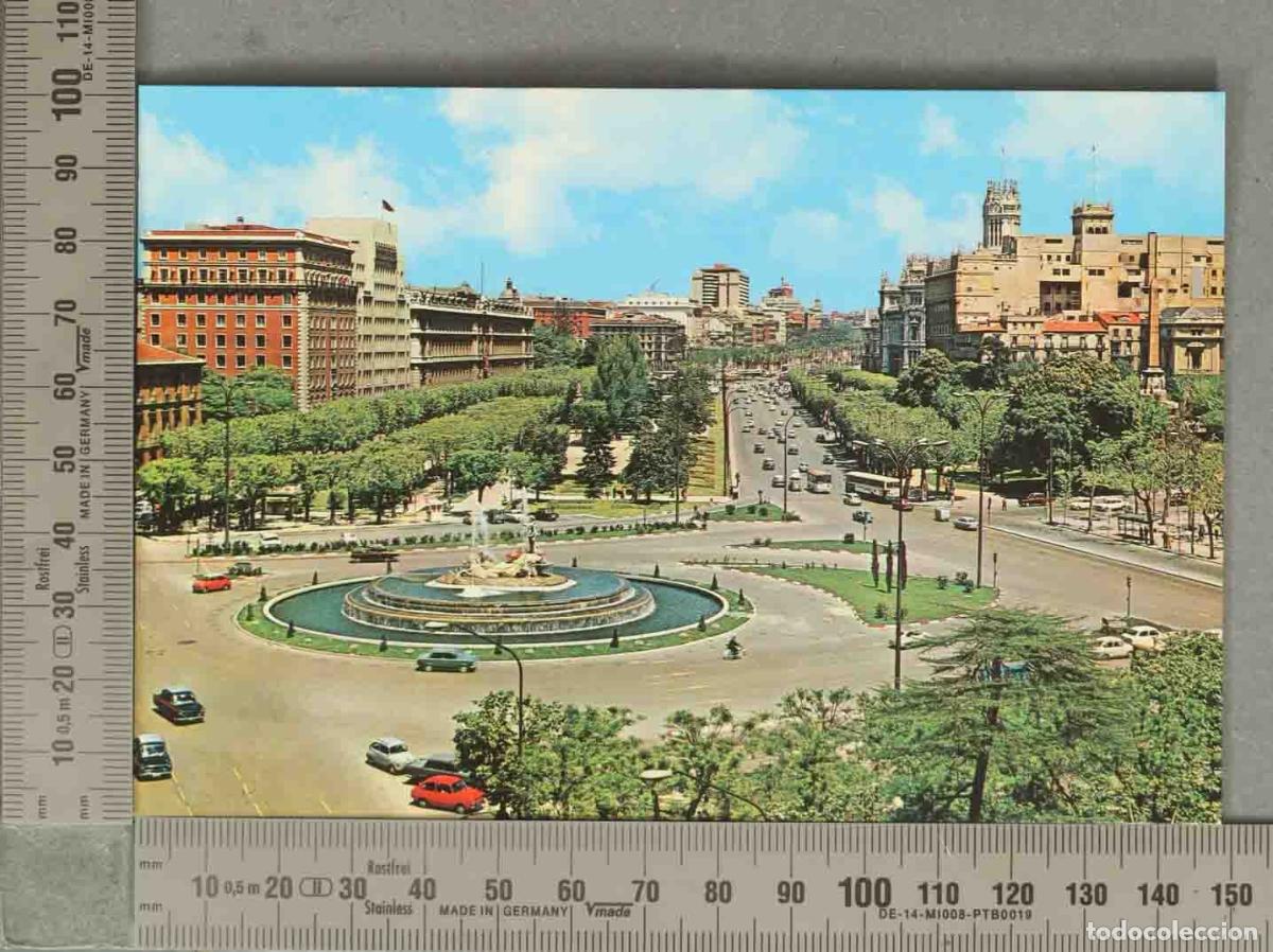 Postcards: POSTAL. MADRID. Panoramica de la Plaza de C&aacute;novas del Castillo y Sal&oacute;n del Prado