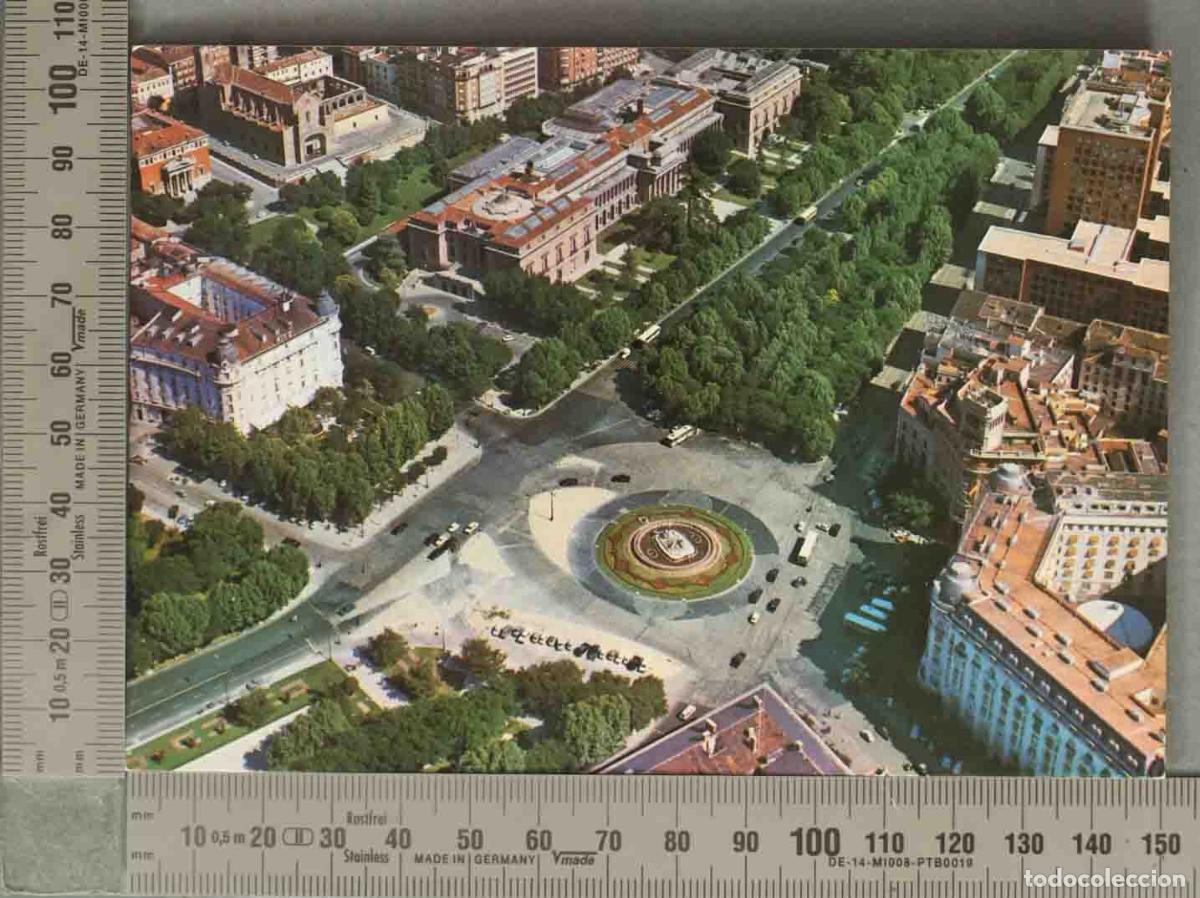 Postcards: POSTAL. Fuente de Neptuno y Museo del Prado. Vista a&eacute;rea