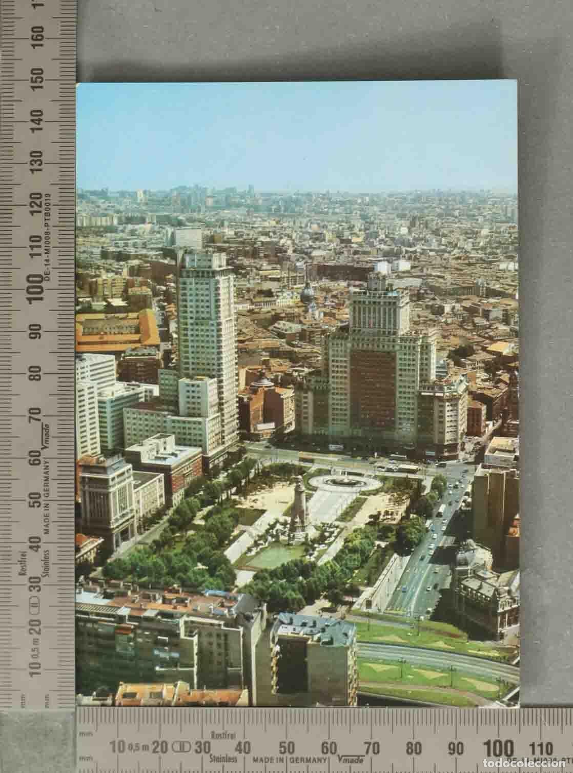 Postales: POSTAL. Madrid. Plaza de Espa&ntilde;a Vista a&eacute;rea