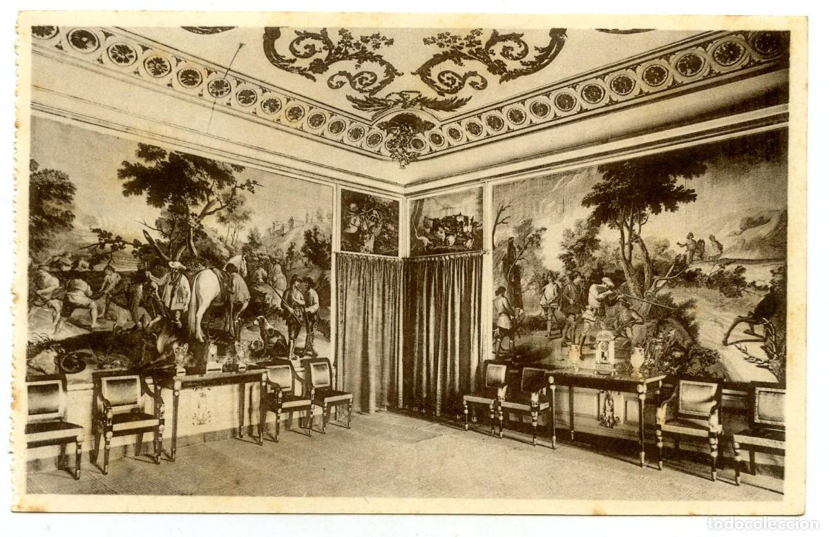 Postales: Postal Palacio de El Pardo Sala n&ordm; 18 Despacho Alfonso XIII Fot. Hauser y Menet. Circulada