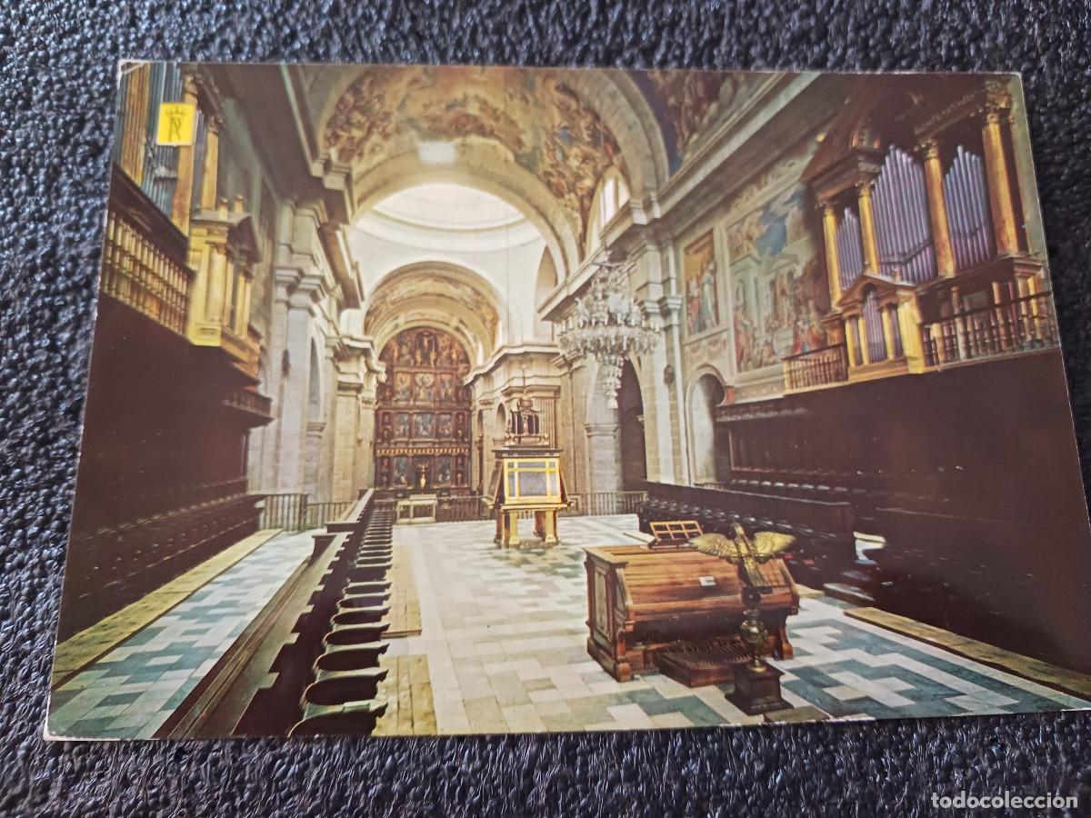 Postales: 37 el escorial, interior de la basilica, ed. patrimonio, escrita 1968