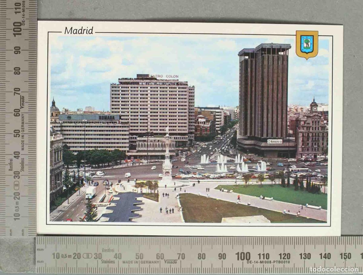 Cartoline: POSTAL. Madrid - Plaza de Col&oacute;n - Centro Col&oacute;n y Torres de Col&oacute;n