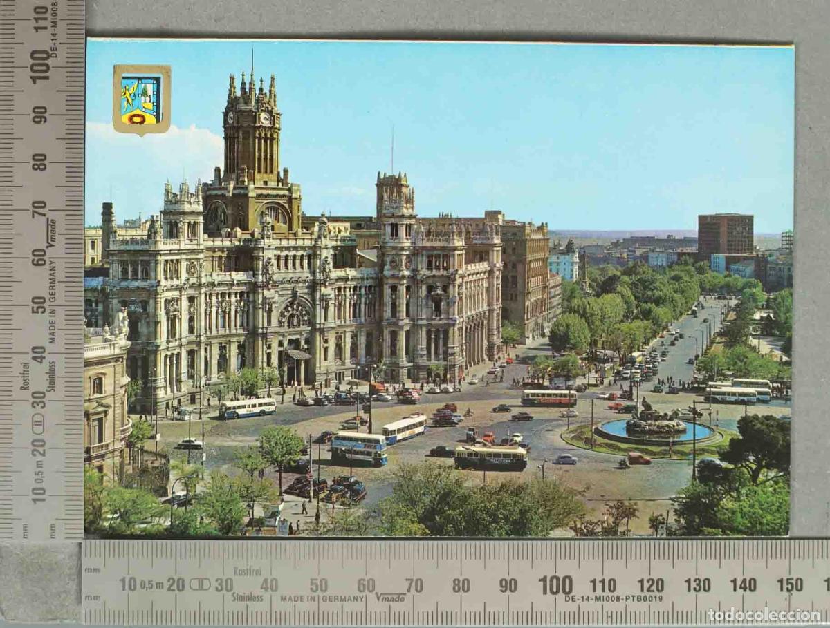 Postcards: POSTAL. Madrid - Plaza de Cibeles y Palacio de Comunicaciones - Paseo del Prado