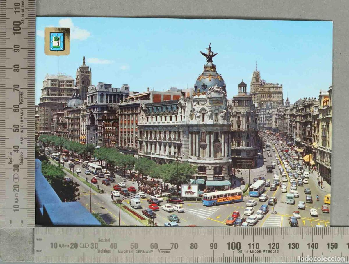 Postales: POSTAL. Madrid - Gran V&iacute;a - Edificio Metr&oacute;polis - Escudo de Oro