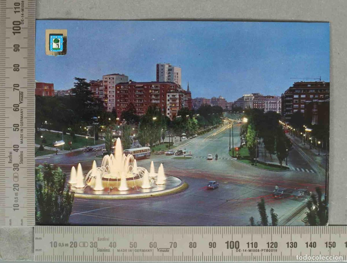 Postales: POSTAL. Madrid - Plaza de San Juan de la Cruz - Paseo de la Castellana - Fuente Luminosa