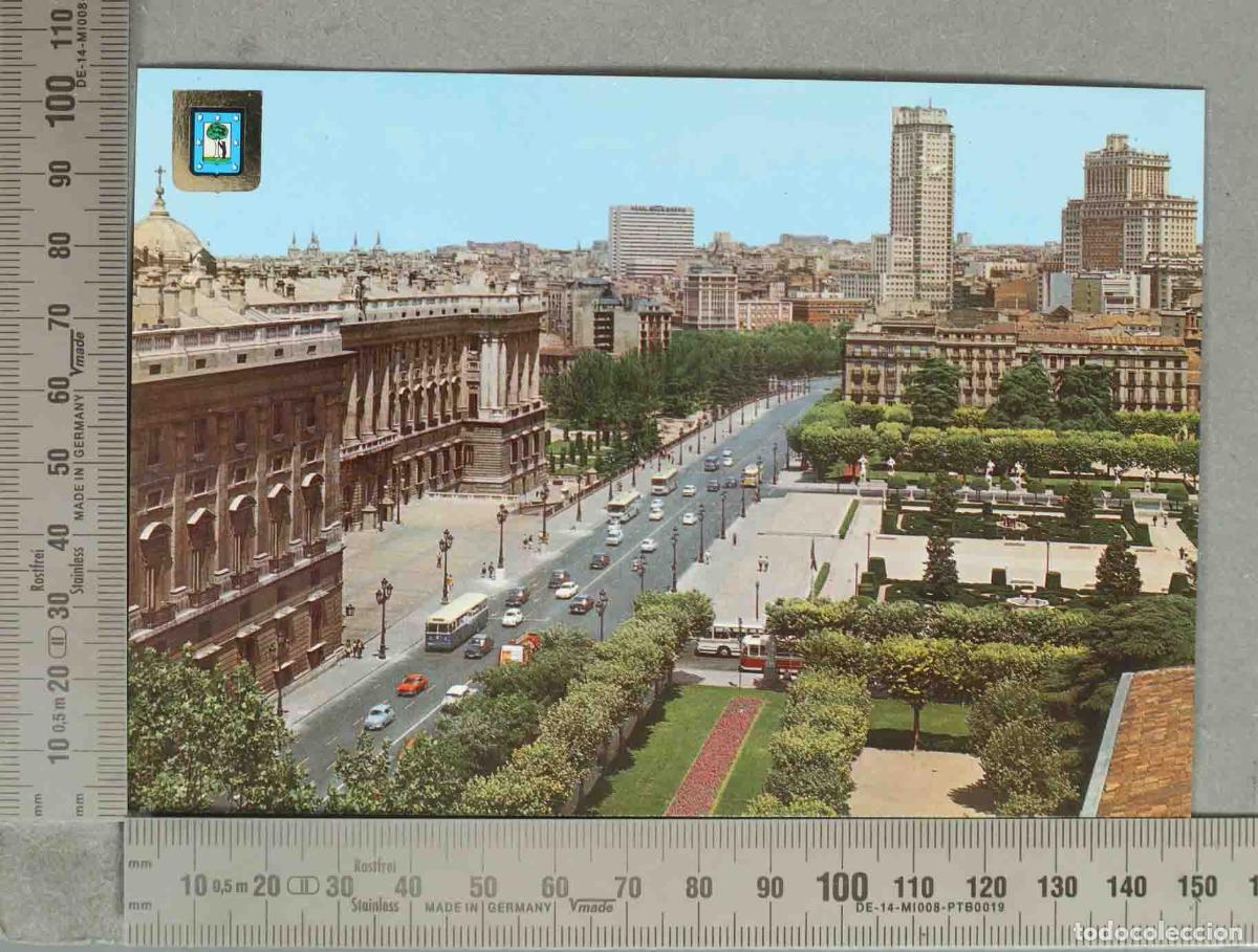 Postales: POSTAL. Madrid - Jardines de los Palacios y Plaza de Espa&ntilde;a