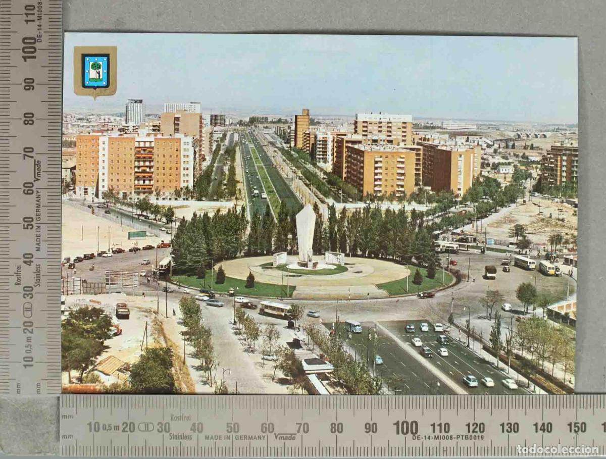 Postales: POSTAL. Madrid - Plaza de Castilla - Vista a&eacute;rea - Monumento a Calvo Sotelo - Paseo de la Castellan