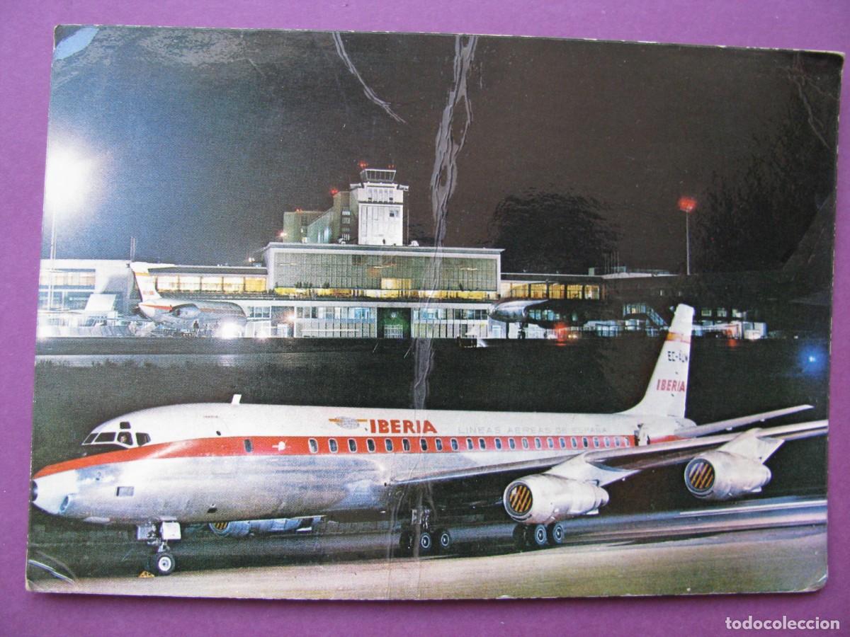 Postales: POSTAL DEL AEROPUERTO BARAJAS, MADRID. EDICIONES NOCTURNAS. CIRCULADA 1968