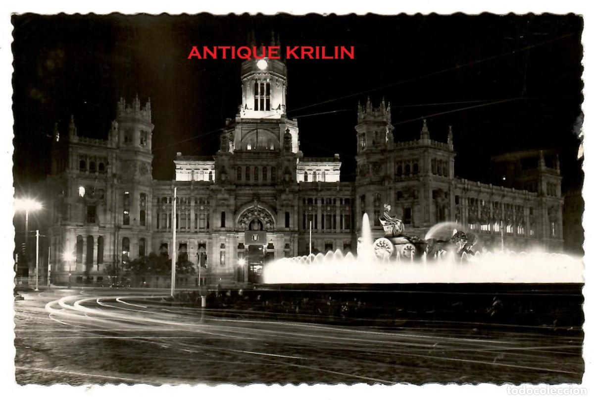 Postales: MADRID N&ordm; 33 ASPECTO NOCTURNO PALACIO COMUNCACIONES / G. GARRABELLA / SIN FRANQUEAR