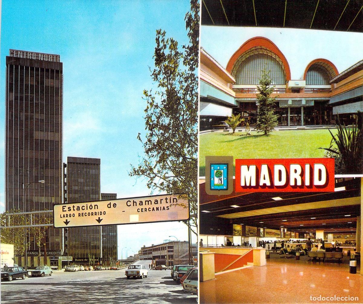 Postales: Postal de Madrid - Estaci&oacute;n de Chamart&iacute;n y Vistas de la Ciudad