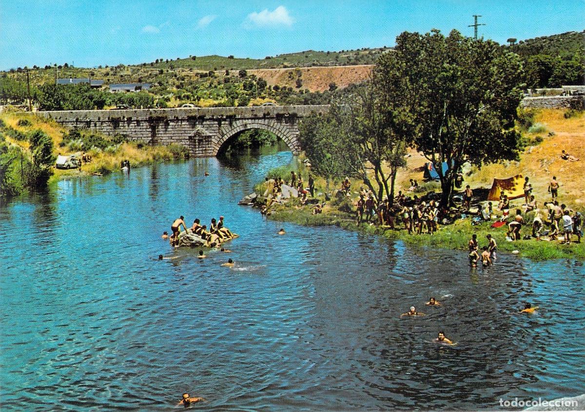Postales: Postal Torrelodones Madrid Puente sobre el r&iacute;o Guadarrama con Ba&ntilde;istas