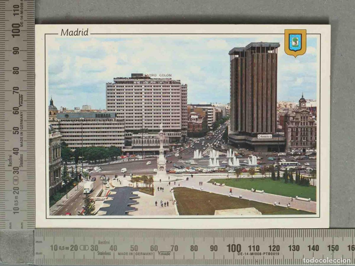 Postkarten: POSTAL. Madrid - Plaza de Col&oacute;n - Jardines del Descubrimiento y Torres de Col&oacute;n