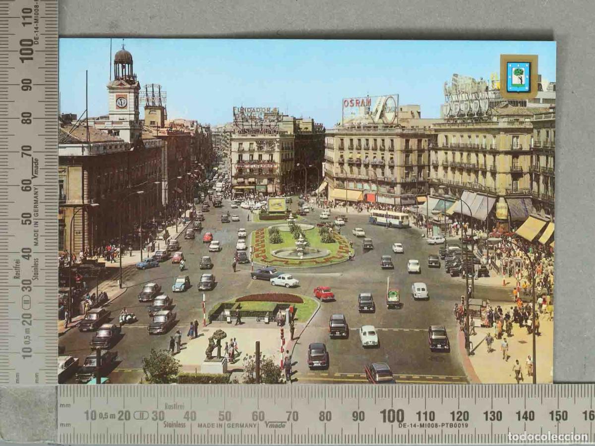 Cartoline: POSTAL. Madrid - Puerta del Sol - Monumento al Oso y el Madro&ntilde;o