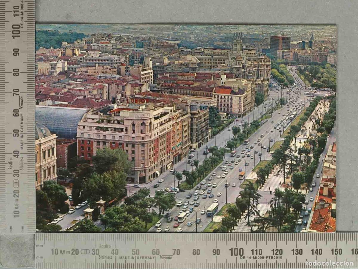 Postales: POSTAL. Madrid - Calle de Alcal&aacute; y Gran V&iacute;a - Vista a&eacute;rea